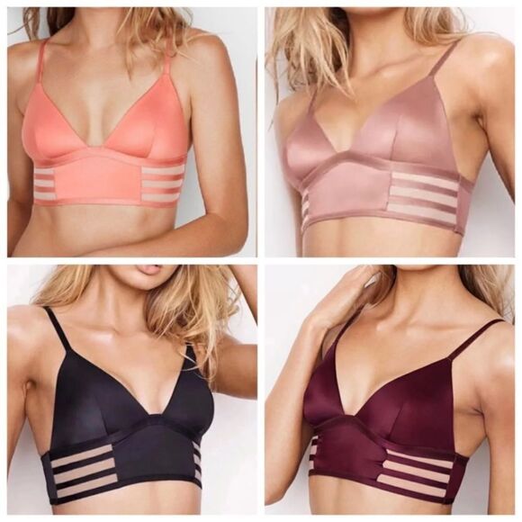 Victoria’s Secret set 4 padded satin Bralette bra - Picture 2 of 7